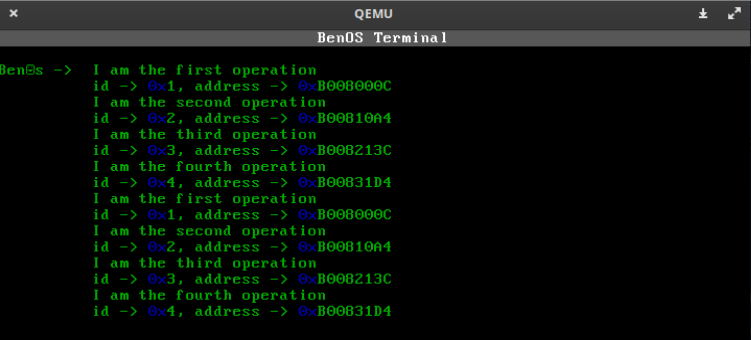 BenOS x86 scheduling example